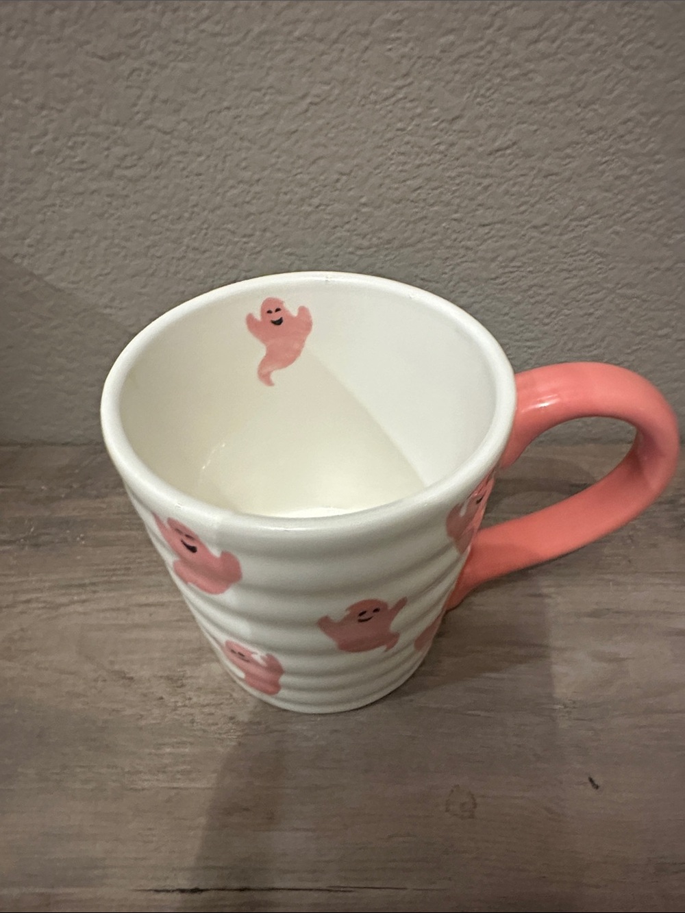 Pink Ghost Pattern Ceramic Mug - Picture 2 of 4